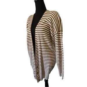 Vintage Express Brown and White Striped Cardigan